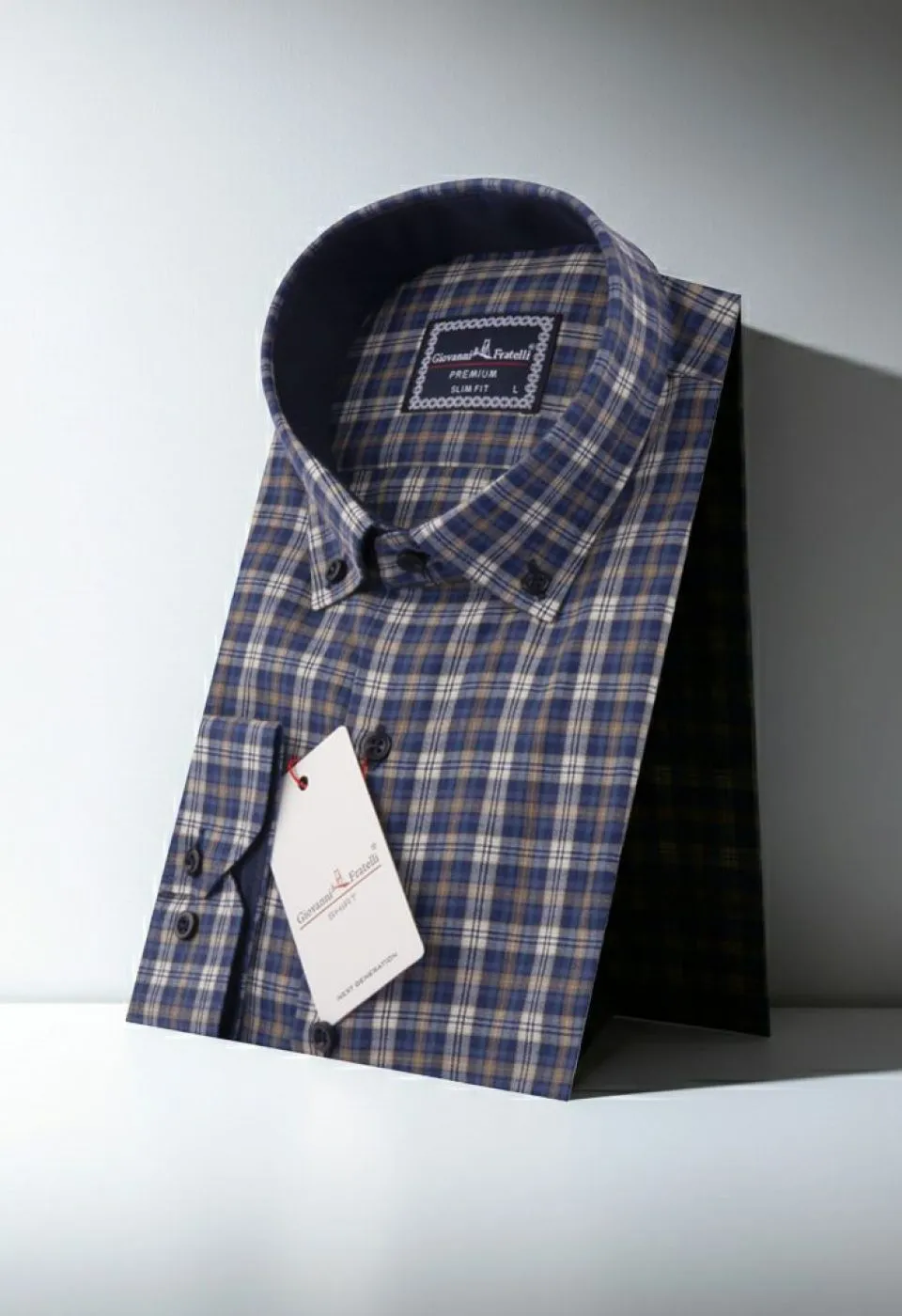 Slim Fit Uzun Kol Yaka Düğmeli Desenli Erkek Gömlek 3GMK310957015