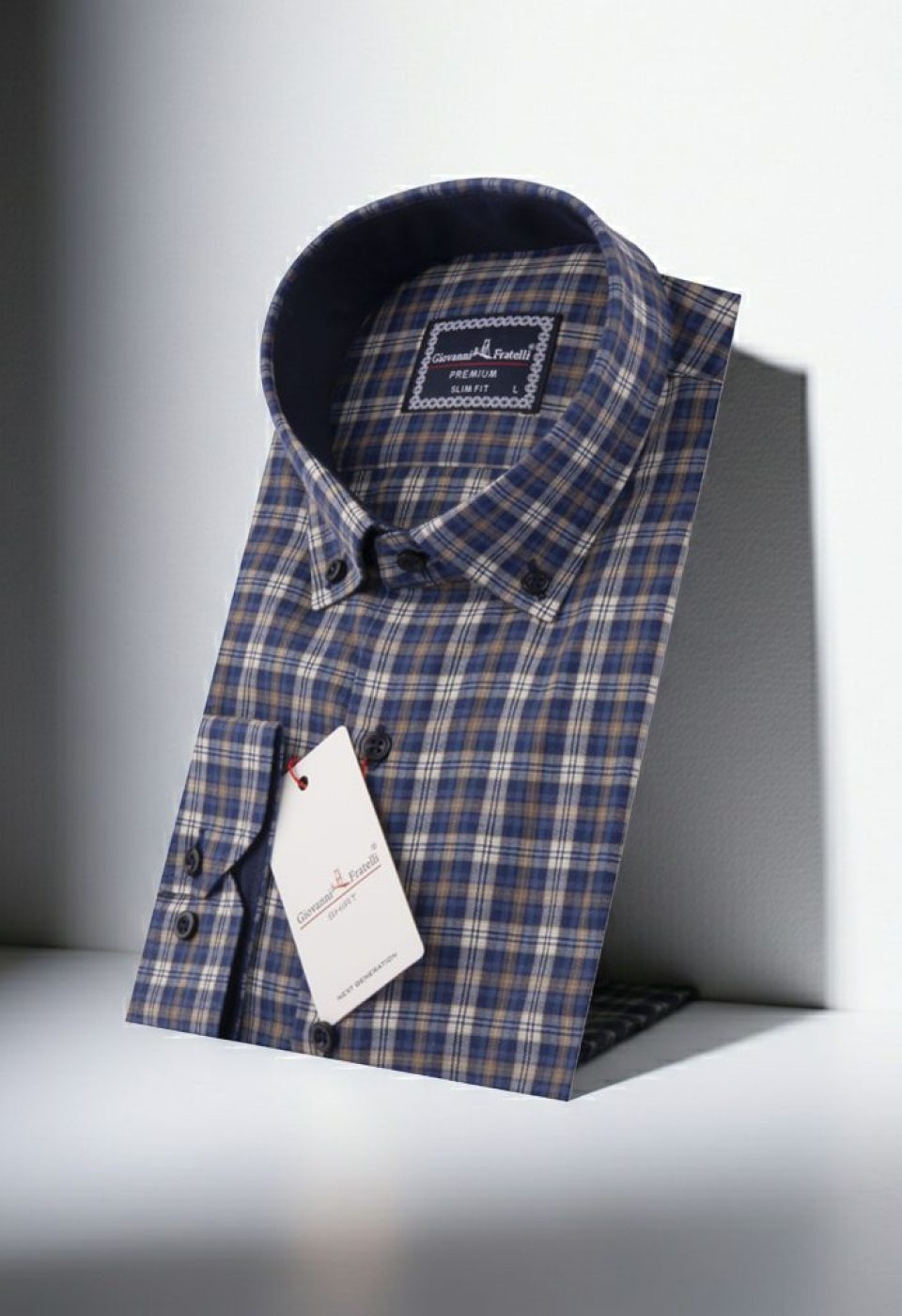 0957 CR YD 015 Slim Fit Uzun Kol Yaka Düğmeli Desenli Erkek Gömlek 3GMK310957015 - Giovanni Fratelli