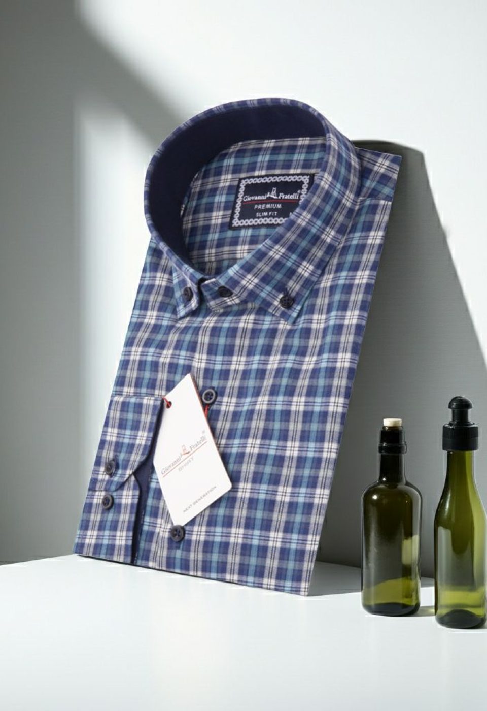 0957 CR YD 016 Slim Fit Uzun Kol Yaka Düğmeli Desenli Erkek Gömlek 3GMK310957016 - Giovanni Fratelli