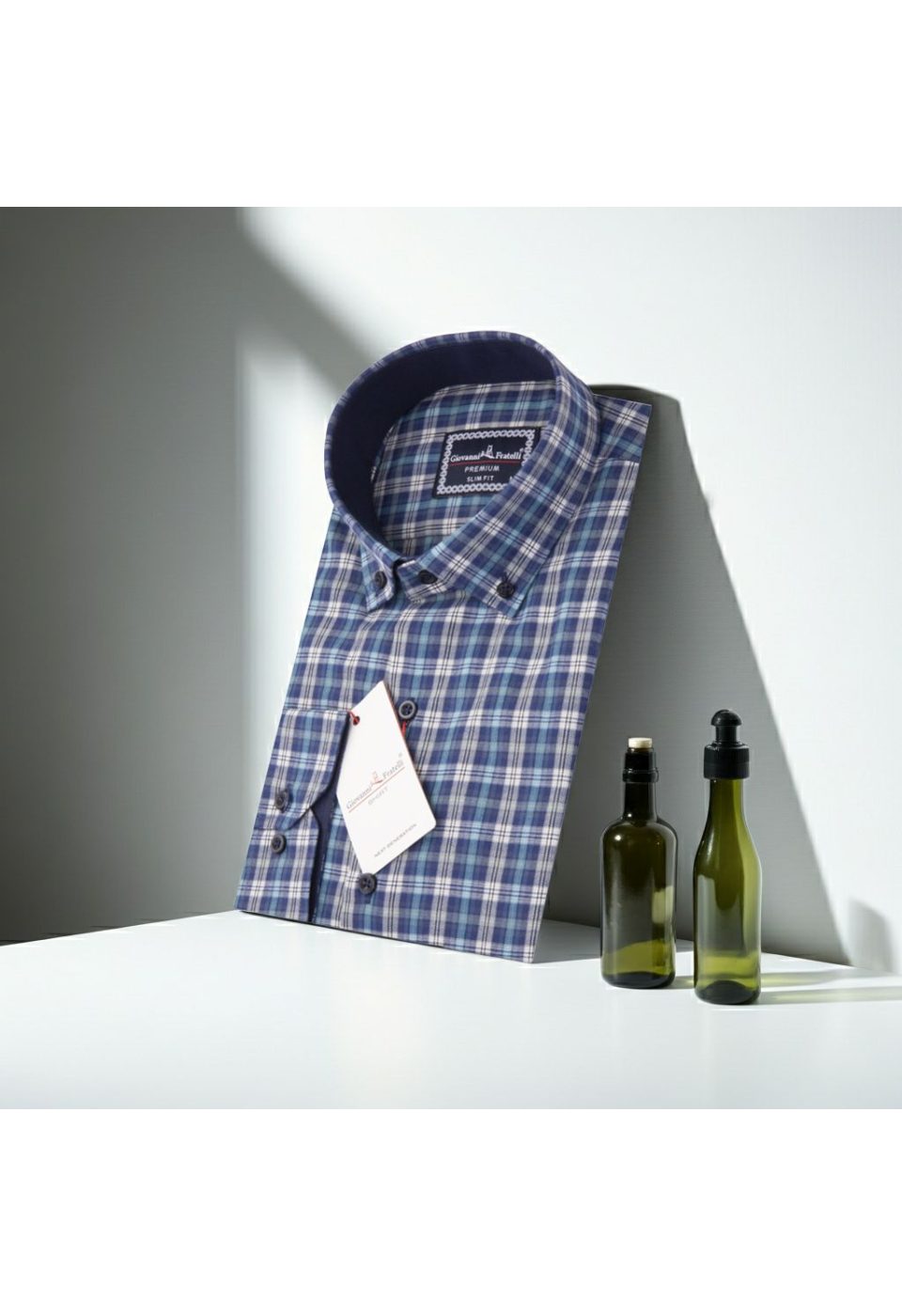 0957 CR YD 016 Slim Fit Uzun Kol Yaka Düğmeli Desenli Erkek Gömlek 3GMK310957016 - Giovanni Fratelli