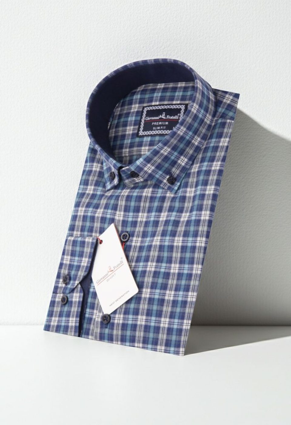 Slim Fit Uzun Kol Yaka Düğmeli Desenli Erkek Gömlek 3GMK310957016