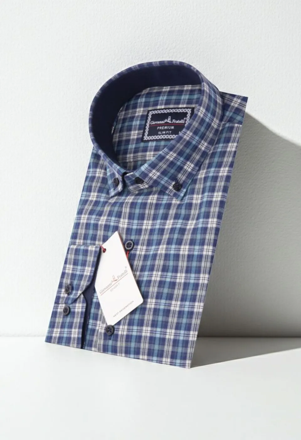 Slim Fit Uzun Kol Yaka Düğmeli Desenli Erkek Gömlek 3GMK310957016
