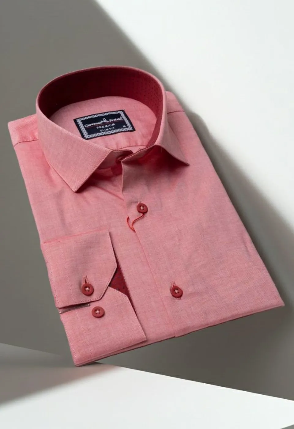 Slim Fit Uzun Kol Düz Renk Erkek Gömlek 3GMK310963004