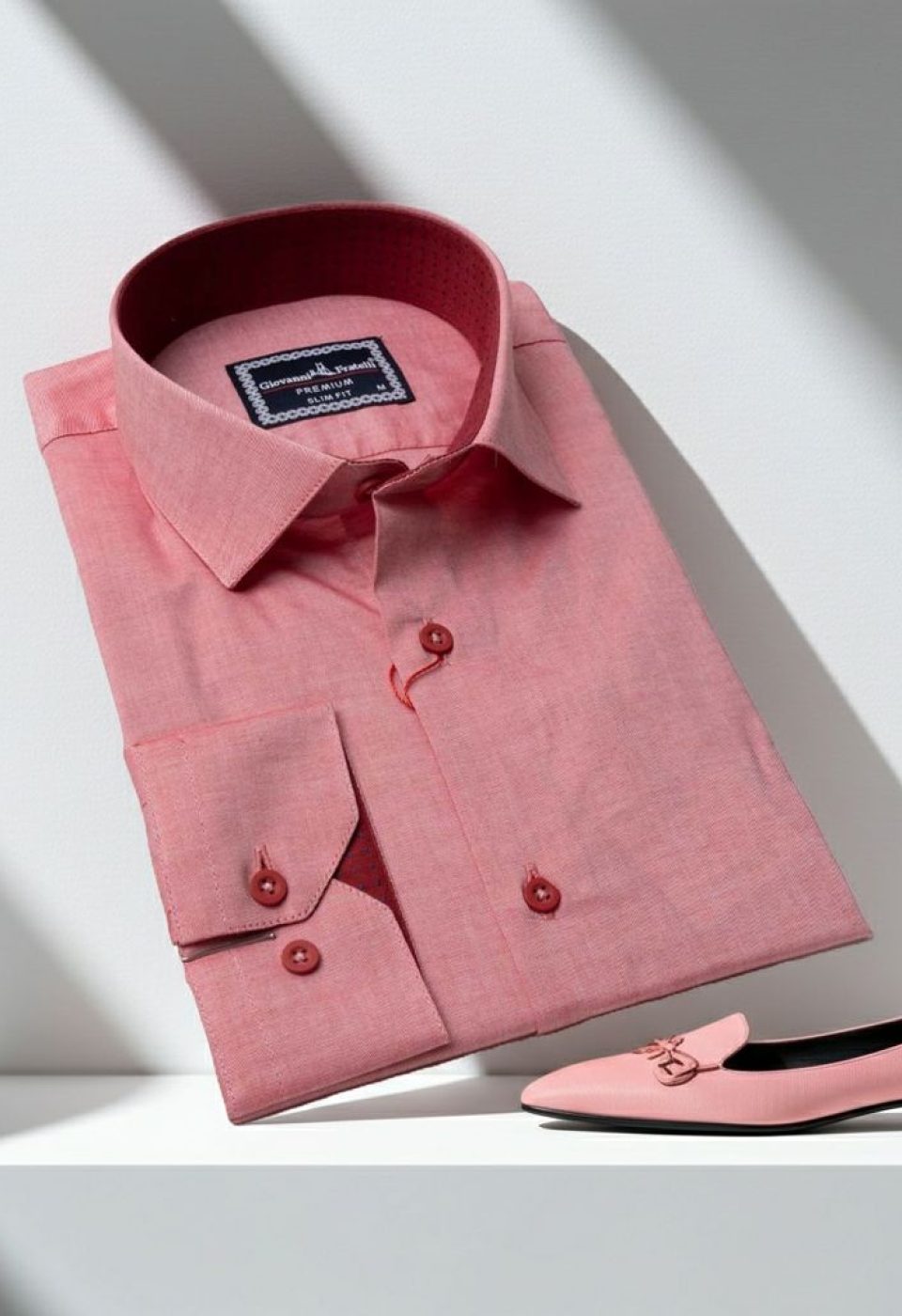 Slim Fit Uzun Kol Düz Renk Erkek Gömlek 3GMK310963004