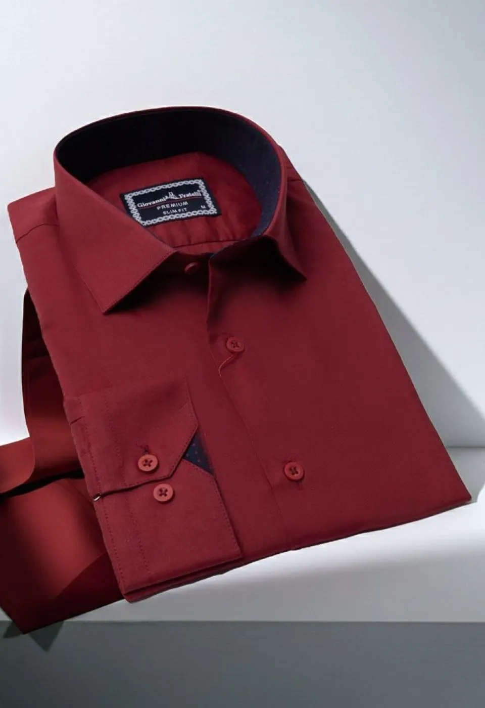 Slim Fit Uzun Kol Düz Renk Erkek Gömlek 3GMK310963008