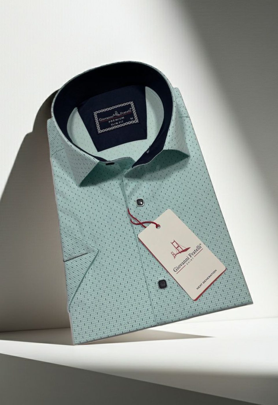 Slim Fit Kısa Kol Desenli Erkek Gömlek 3GMK321005003