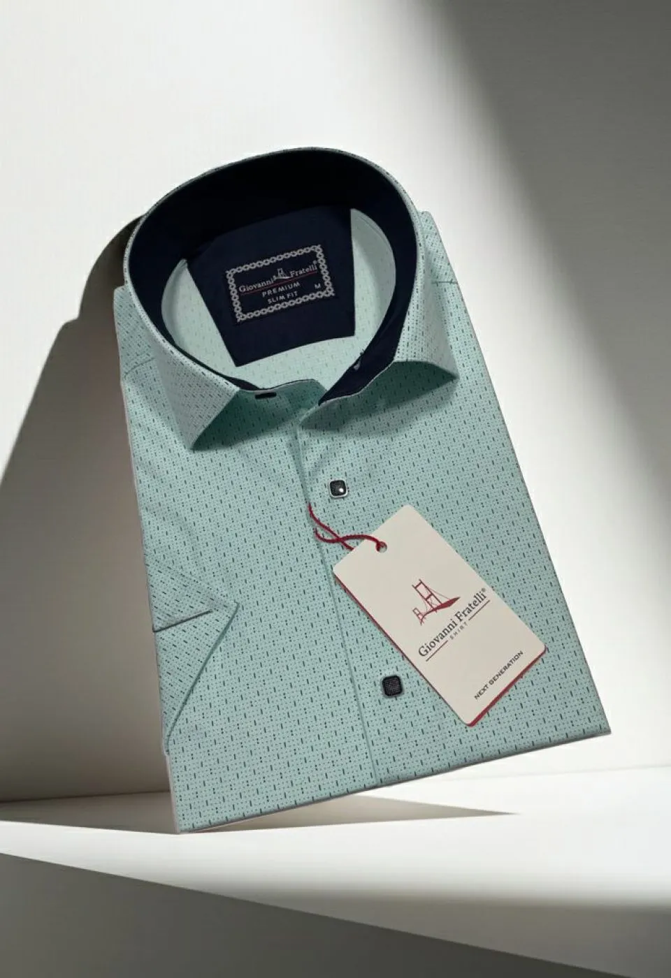 Slim Fit Kısa Kol Desenli Erkek Gömlek 3GMK321005003