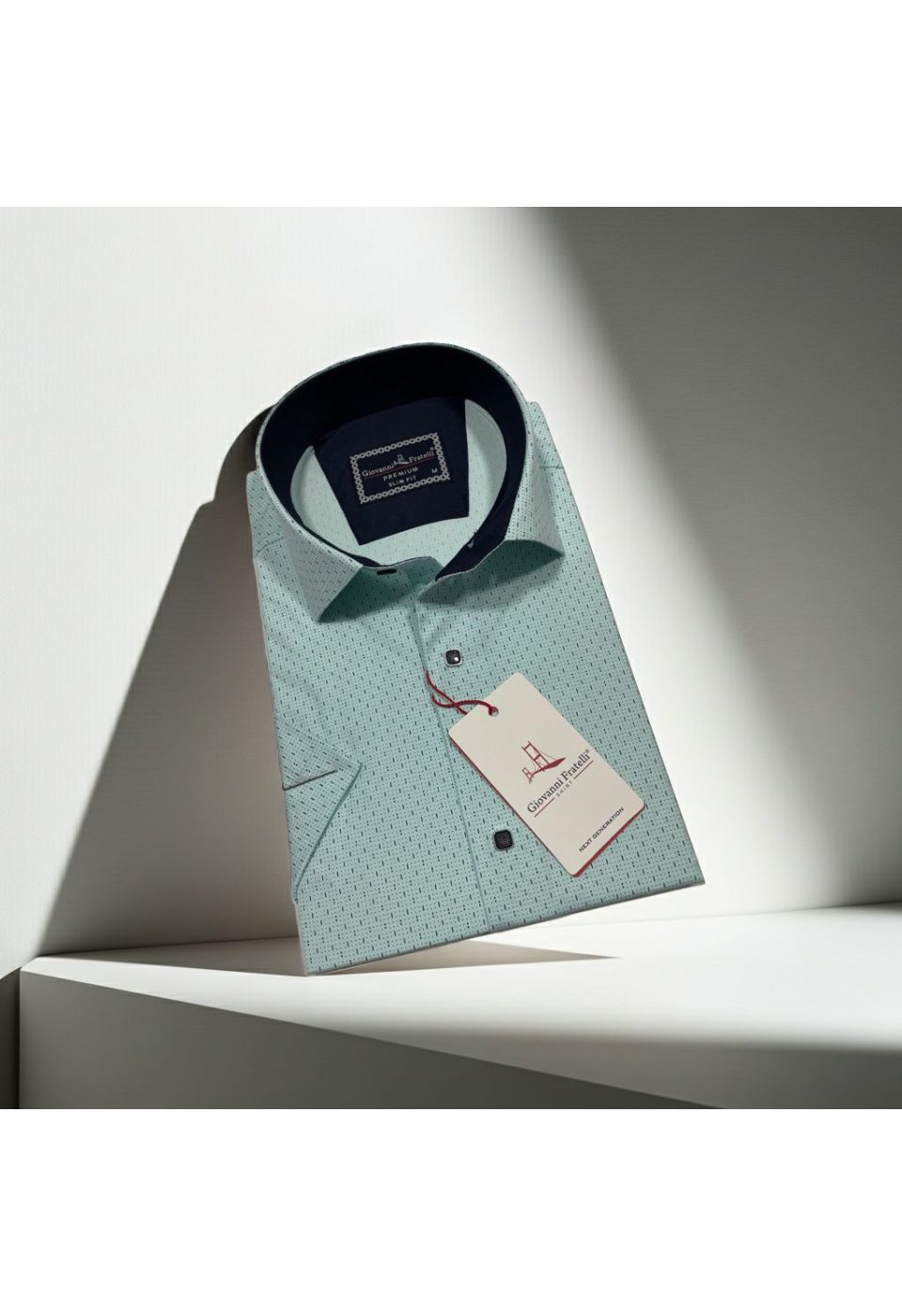 1005 CR K 003 Slim Fit Kısa Kol Desenli Erkek Gömlek 3GMK321005003 - Giovanni Fratelli
