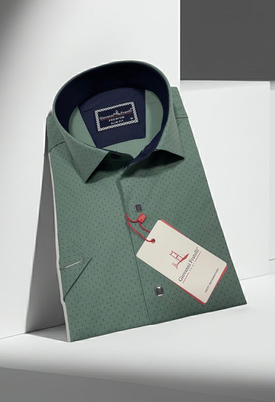 Slim Fit Kısa Kol Desenli Erkek Gömlek 3GMK321005004