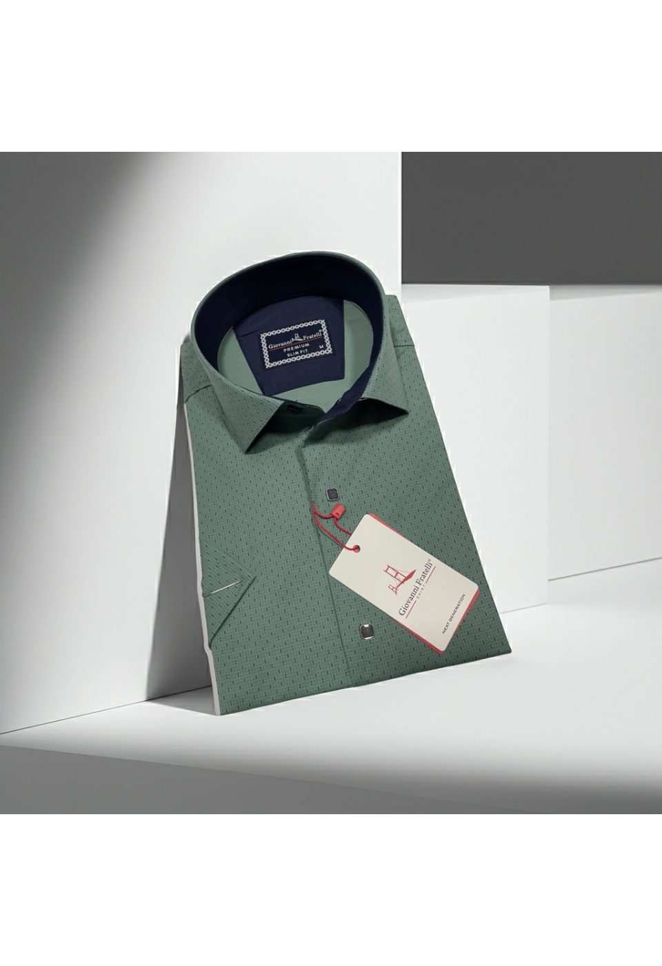 1005 CR K 004 Slim Fit Kısa Kol Desenli Erkek Gömlek 3GMK321005004 - Giovanni Fratelli
