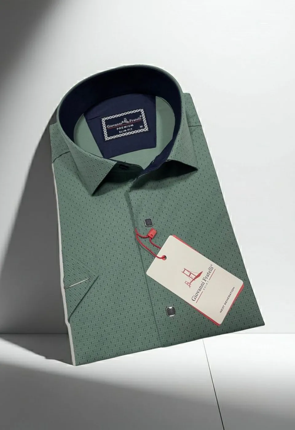 Slim Fit Kısa Kol Desenli Erkek Gömlek 3GMK321005004