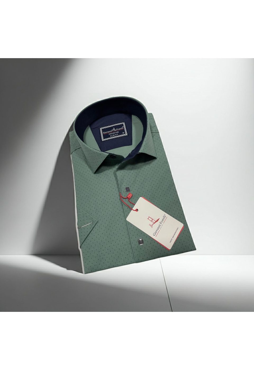 1005 CR K 004 Slim Fit Kısa Kol Desenli Erkek Gömlek 3GMK321005004 - Giovanni Fratelli