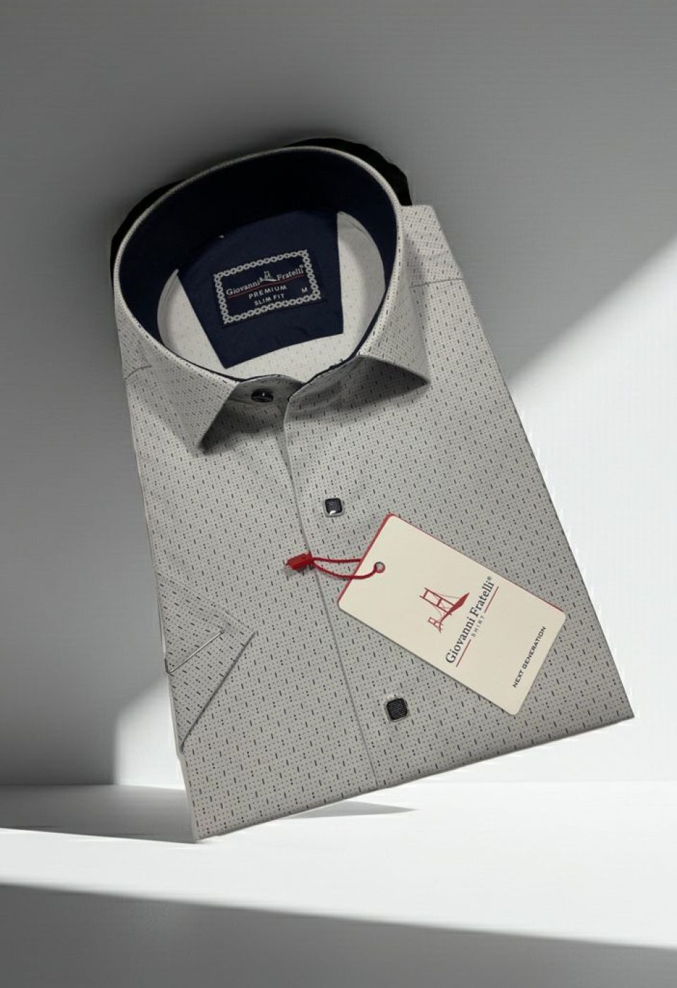 Slim Fit Kısa Kol Desenli Erkek Gömlek 3GMK321005005