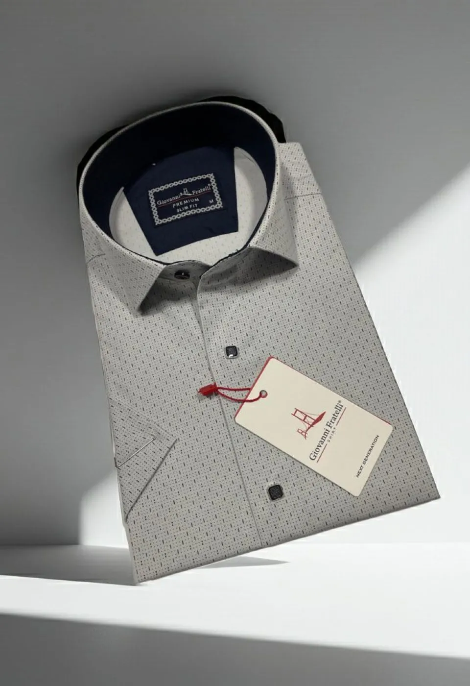 Slim Fit Kısa Kol Desenli Erkek Gömlek 3GMK321005005