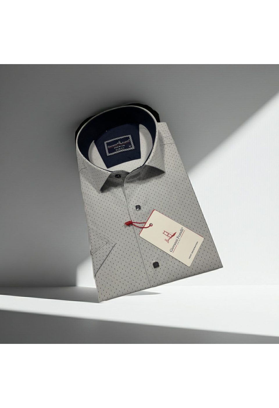 1005 CR K 005 Slim Fit Kısa Kol Desenli Erkek Gömlek 3GMK321005005 - Giovanni Fratelli