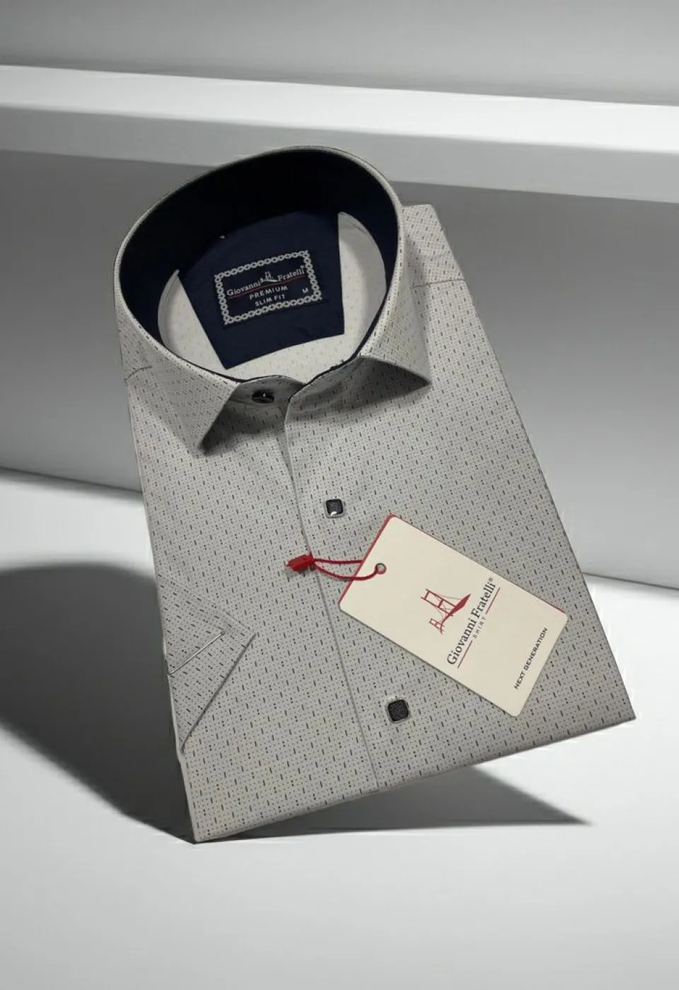 Slim Fit Kısa Kol Desenli Erkek Gömlek 3GMK321005005