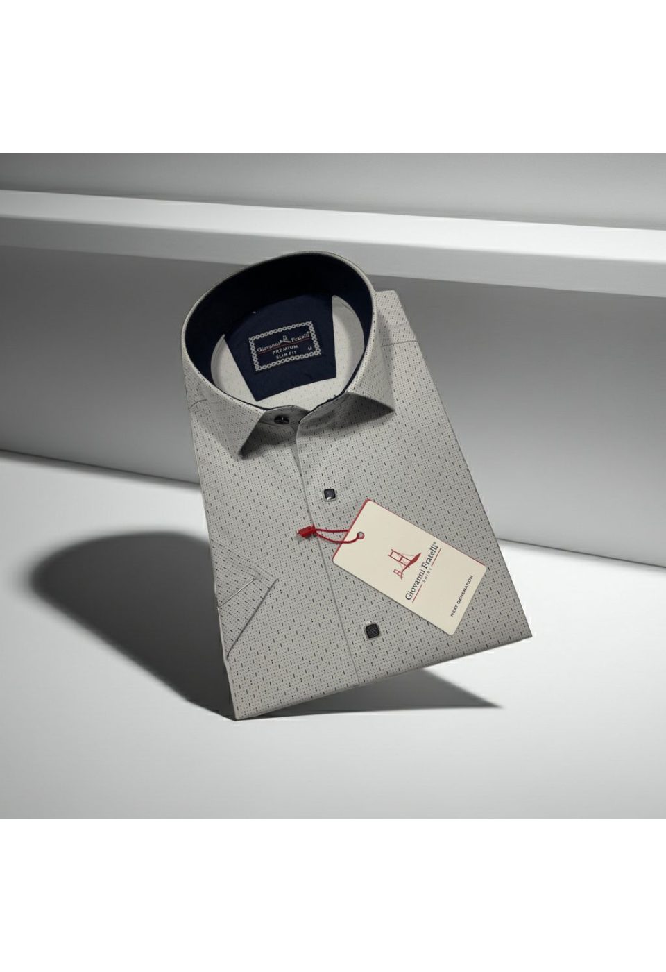 1005 CR K 005 Slim Fit Kısa Kol Desenli Erkek Gömlek 3GMK321005005 - Giovanni Fratelli