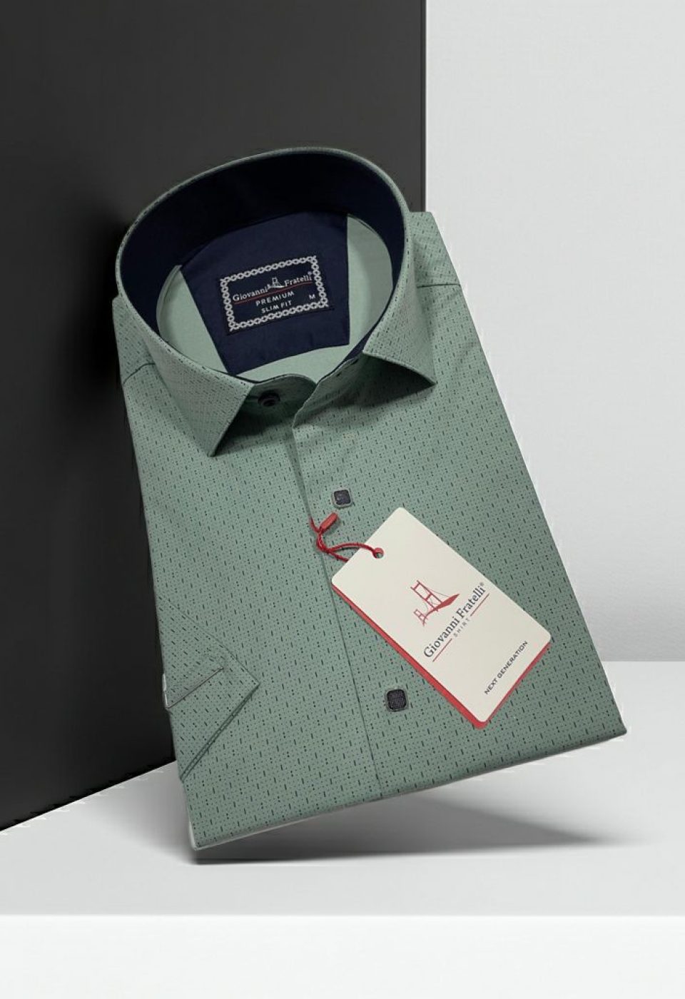 Slim Fit Kısa Kol Desenli Erkek Gömlek 3GMK321005006