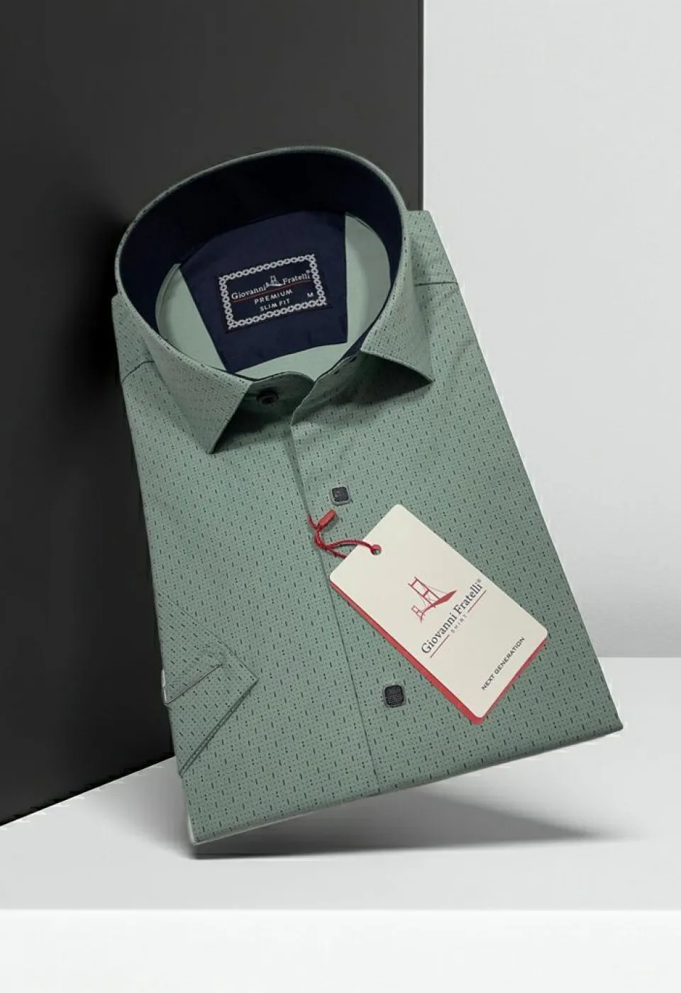 Slim Fit Kısa Kol Desenli Erkek Gömlek 3GMK321005006