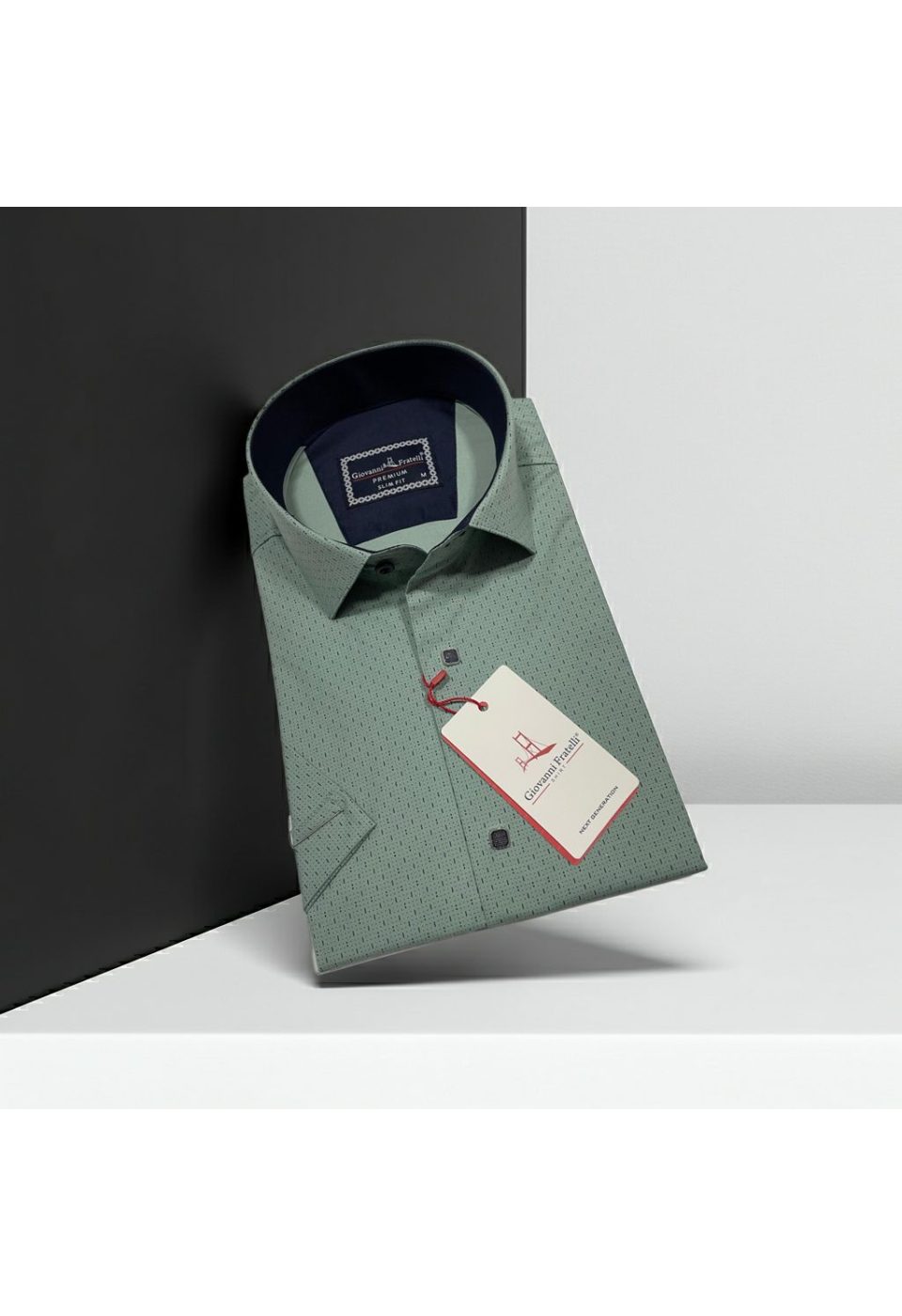 1005 CR K 006 Slim Fit Kısa Kol Desenli Erkek Gömlek 3GMK321005006 - Giovanni Fratelli