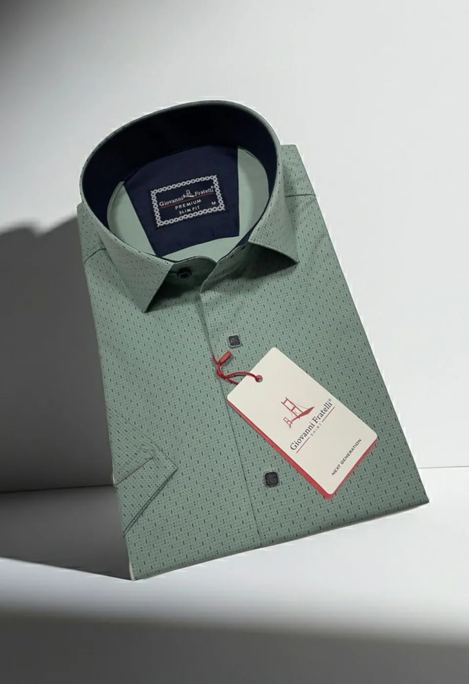 Slim Fit Kısa Kol Desenli Erkek Gömlek 3GMK321005006