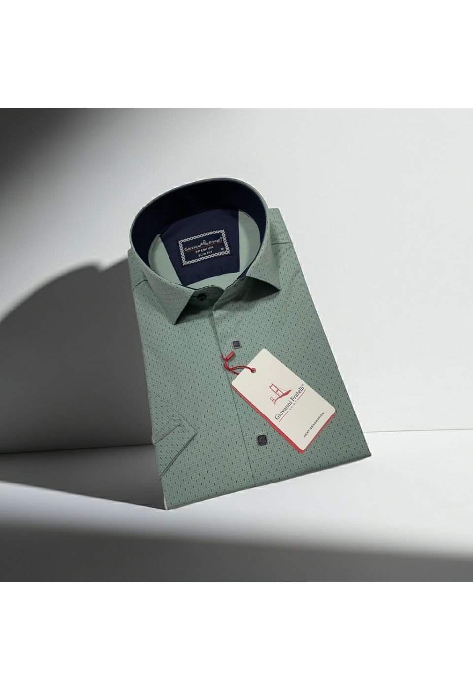 1005 CR K 006 Slim Fit Kısa Kol Desenli Erkek Gömlek 3GMK321005006 - Giovanni Fratelli