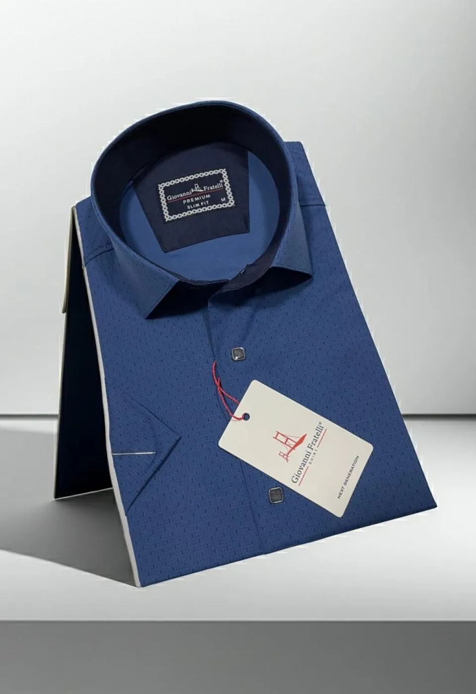 Slim Fit Kısa Kol Desenli Erkek Gömlek 3GMK321005007