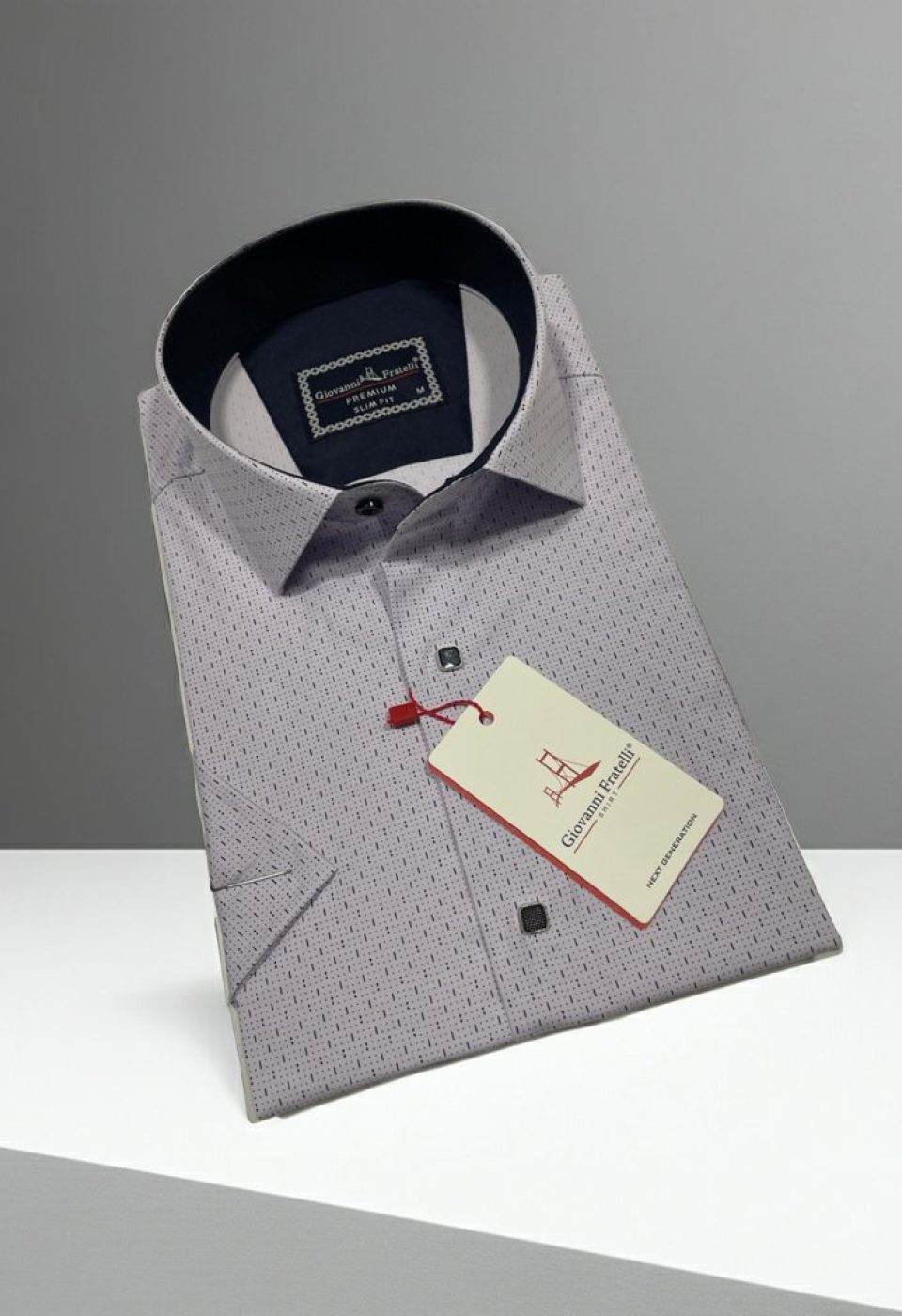 Slim Fit Kısa Kol Desenli Erkek Gömlek 3GMK321005009