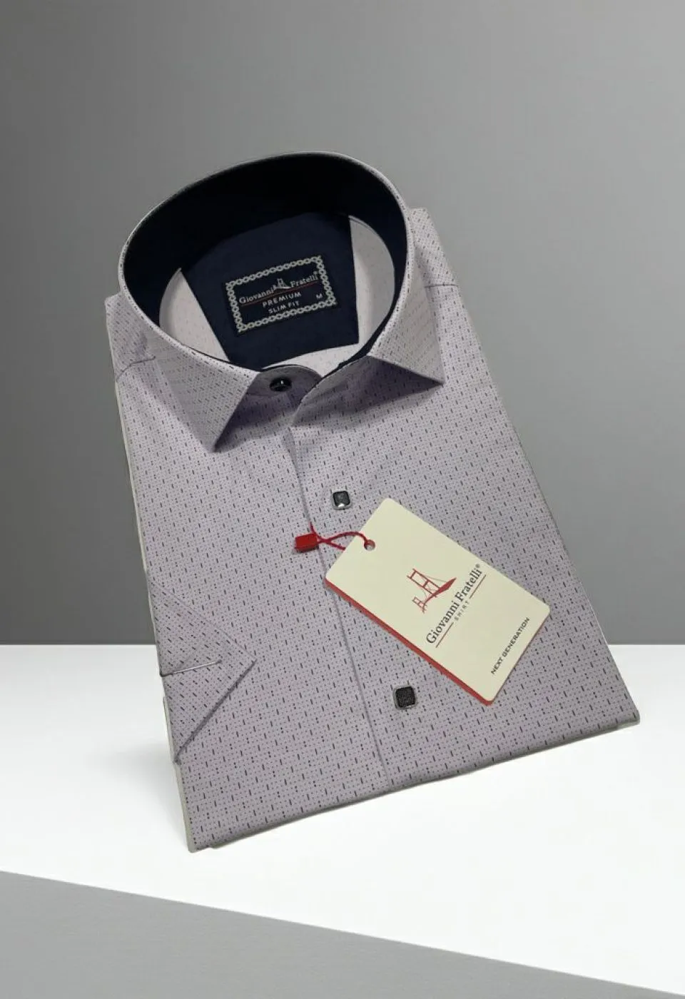 Slim Fit Kısa Kol Desenli Erkek Gömlek 3GMK321005009