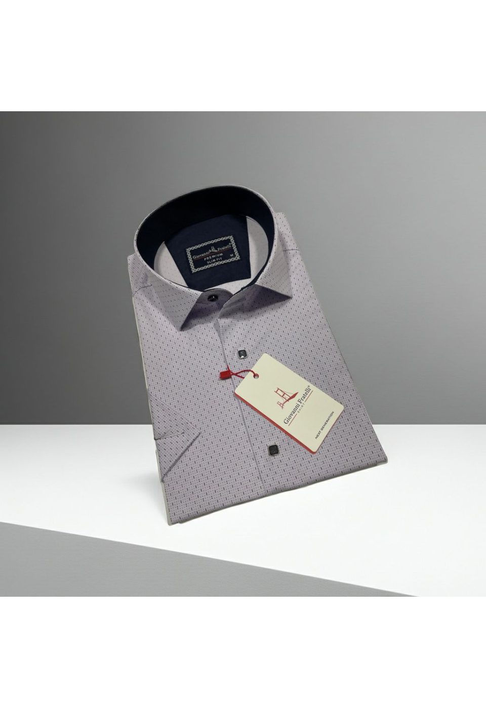 1005 CR K 009 Slim Fit Kısa Kol Desenli Erkek Gömlek 3GMK321005009 - Giovanni Fratelli