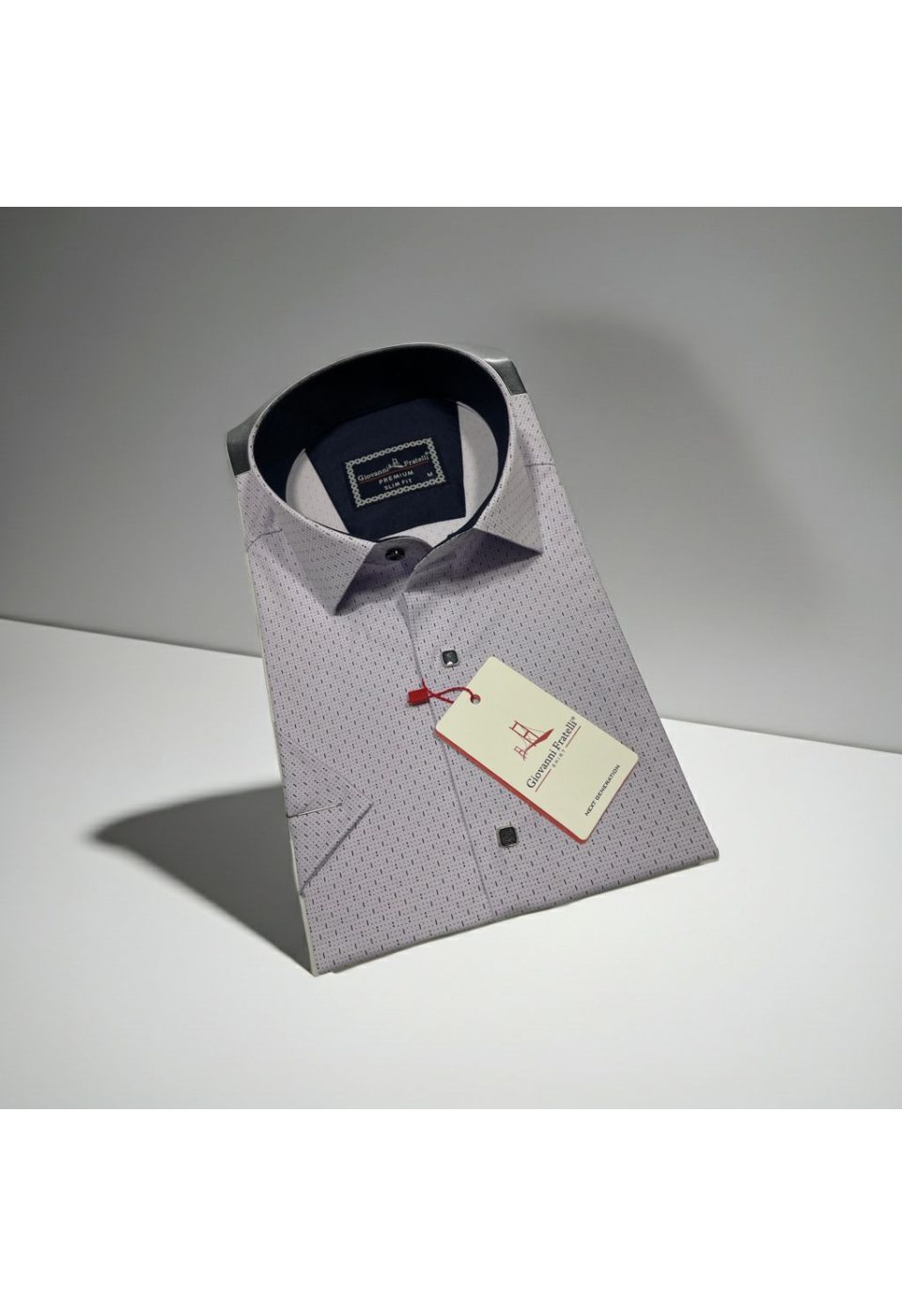 1005 CR K 009 Slim Fit Kısa Kol Desenli Erkek Gömlek 3GMK321005009 - Giovanni Fratelli