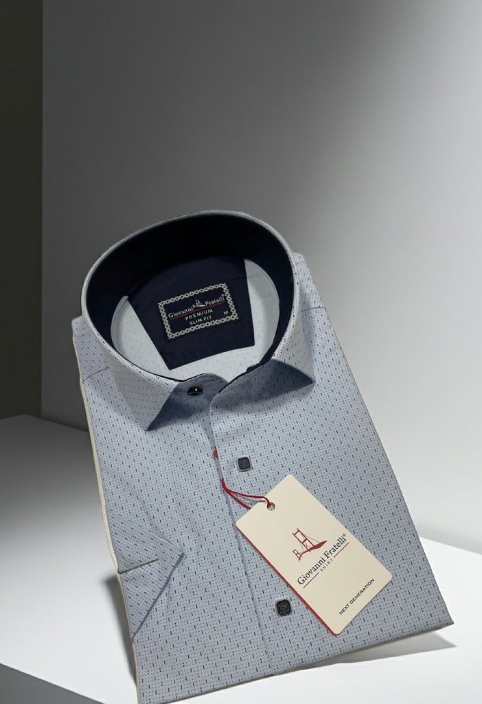 Slim Fit Kısa Kol Desenli Erkek Gömlek 3GMK321005010