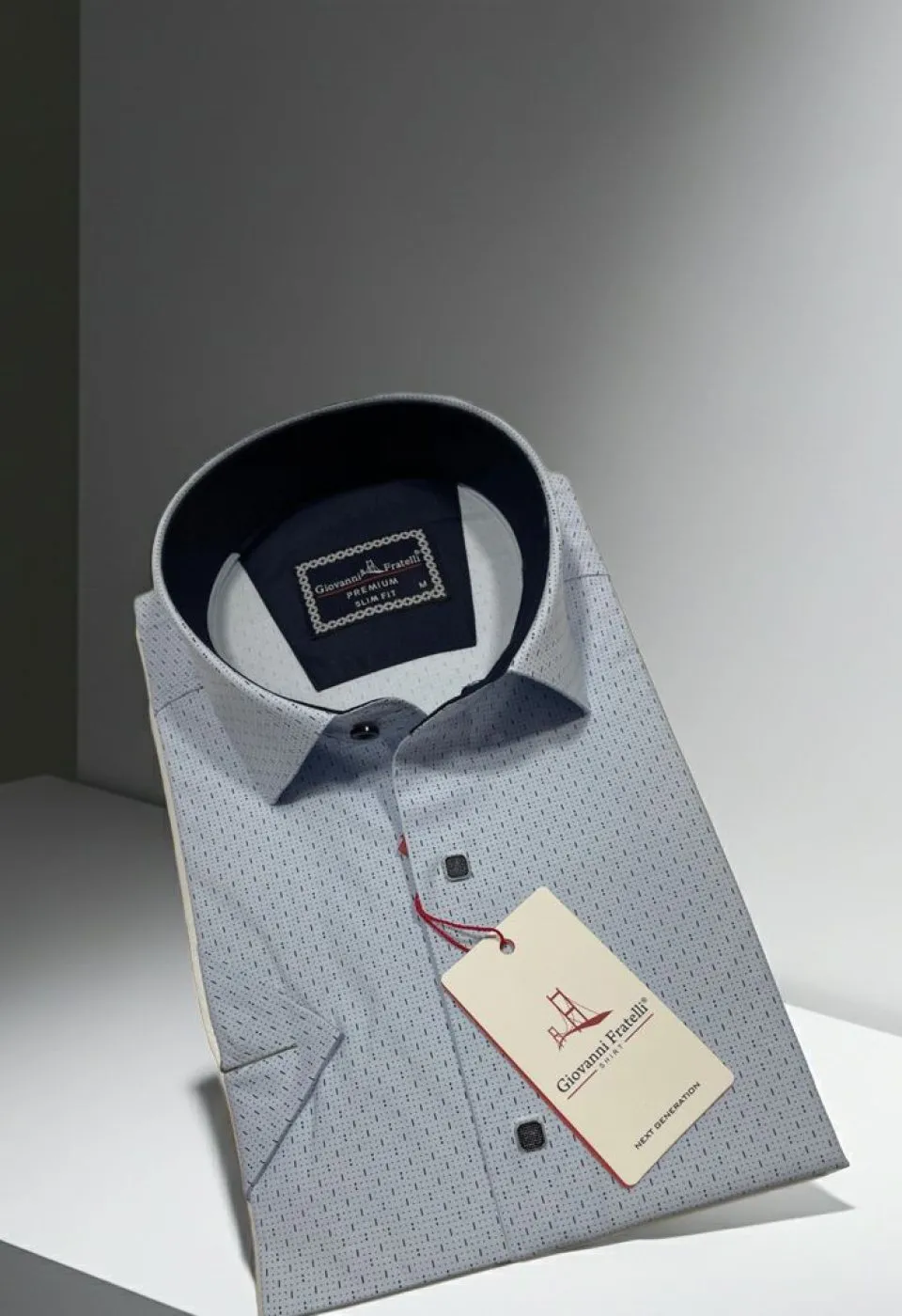 Slim Fit Kısa Kol Desenli Erkek Gömlek 3GMK321005010