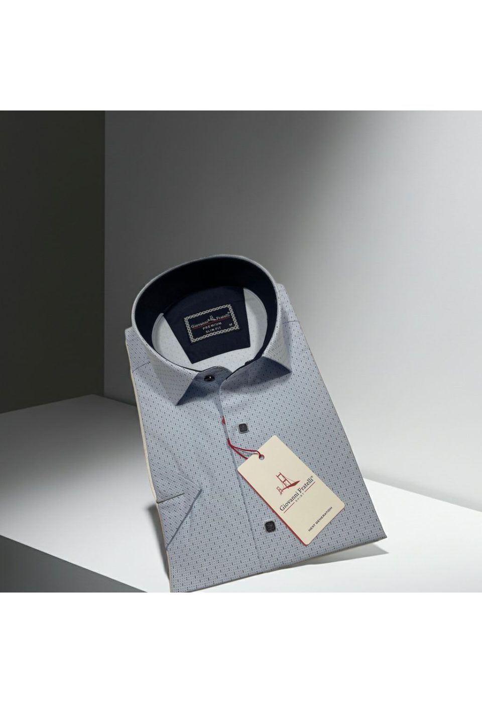 Slim Fit Kısa Kol Desenli Erkek Gömlek 3GMK321005010 - Giovanni Fratelli