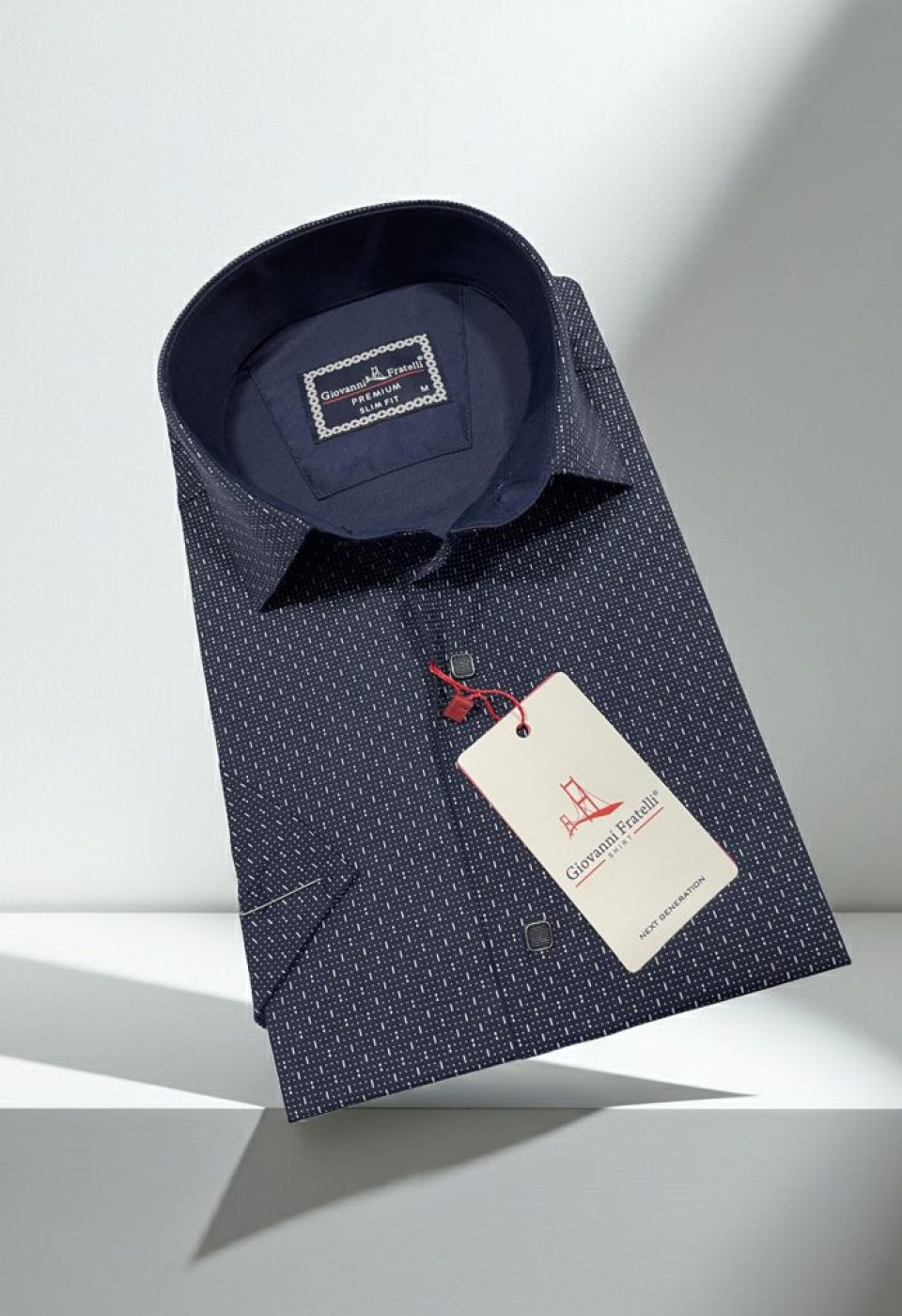 Slim Fit Kısa Kol Desenli Erkek Gömlek 3GMK321005012