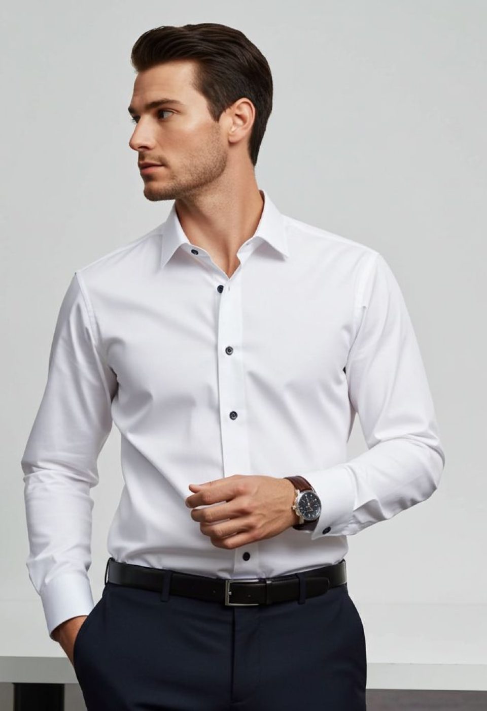 Slim Fit Uzun Kol Desenli Erkek Gömlek 3GMK311009001