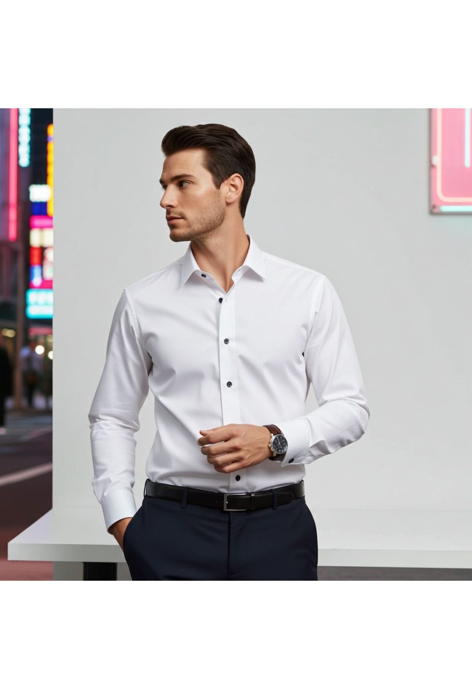 Slim Fit Uzun Kol Desenli Erkek Gömlek 3GMK311009001 - Giovanni Fratelli