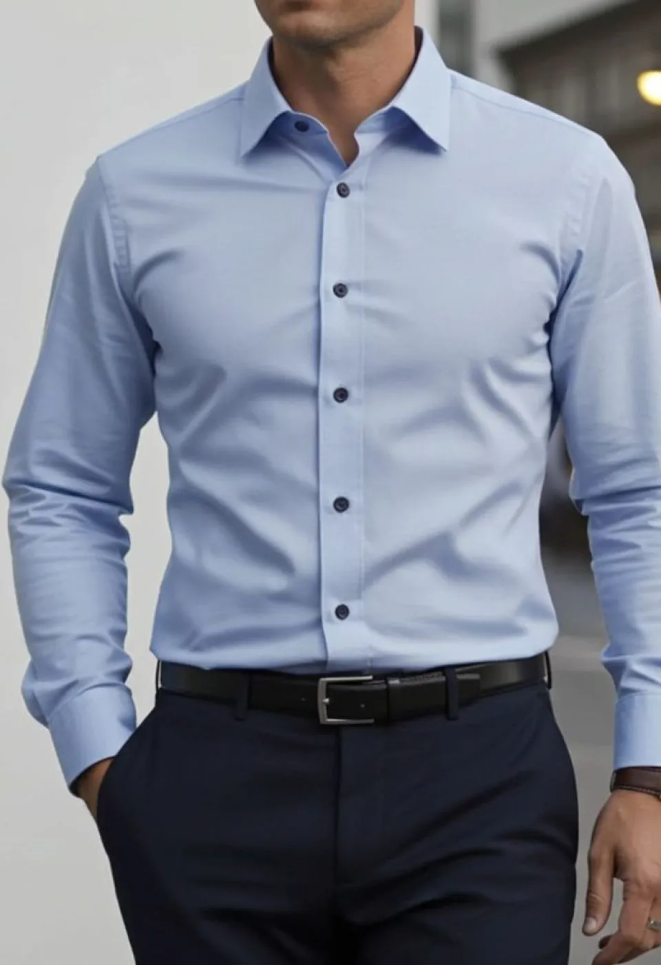 Slim Fit Uzun Kol Desenli Erkek Gömlek 3GMK311009002