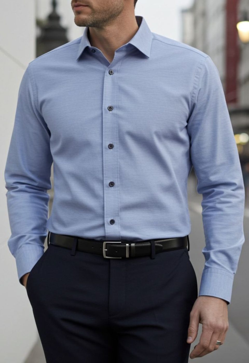 Slim Fit Uzun Kol Desenli Erkek Gömlek 3GMK311009003