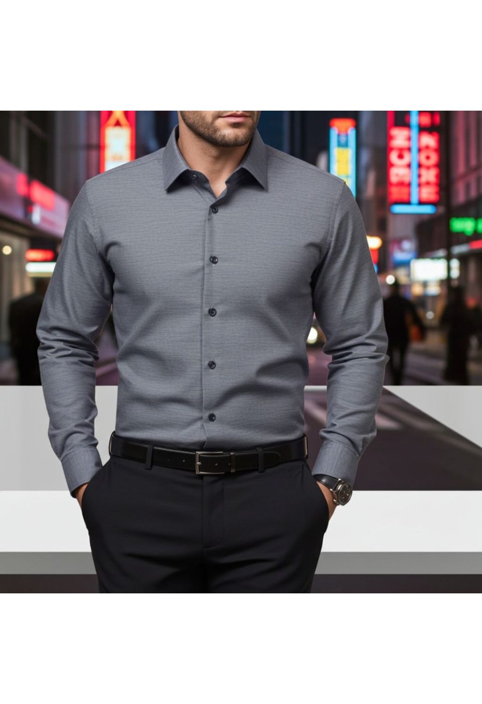 1009 CR 004 Slim Fit Uzun Kol Desenli Erkek Gömlek 3GMK311009004 - Giovanni Fratelli