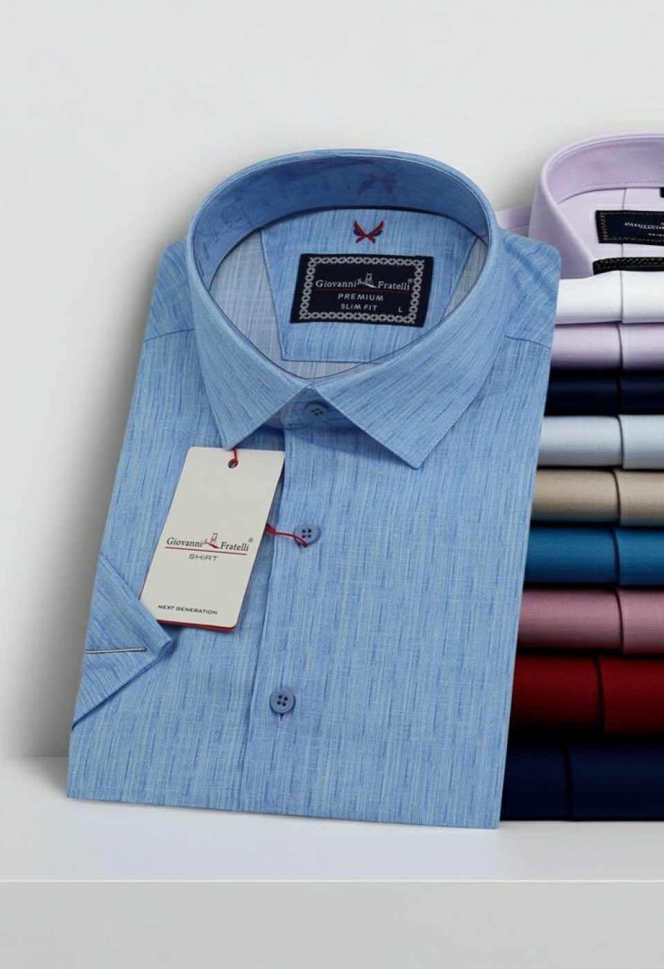 Slim Fit Kısa Kol Desenli Erkek Gömlek 3GMK321010004 - Giovanni Fratelli