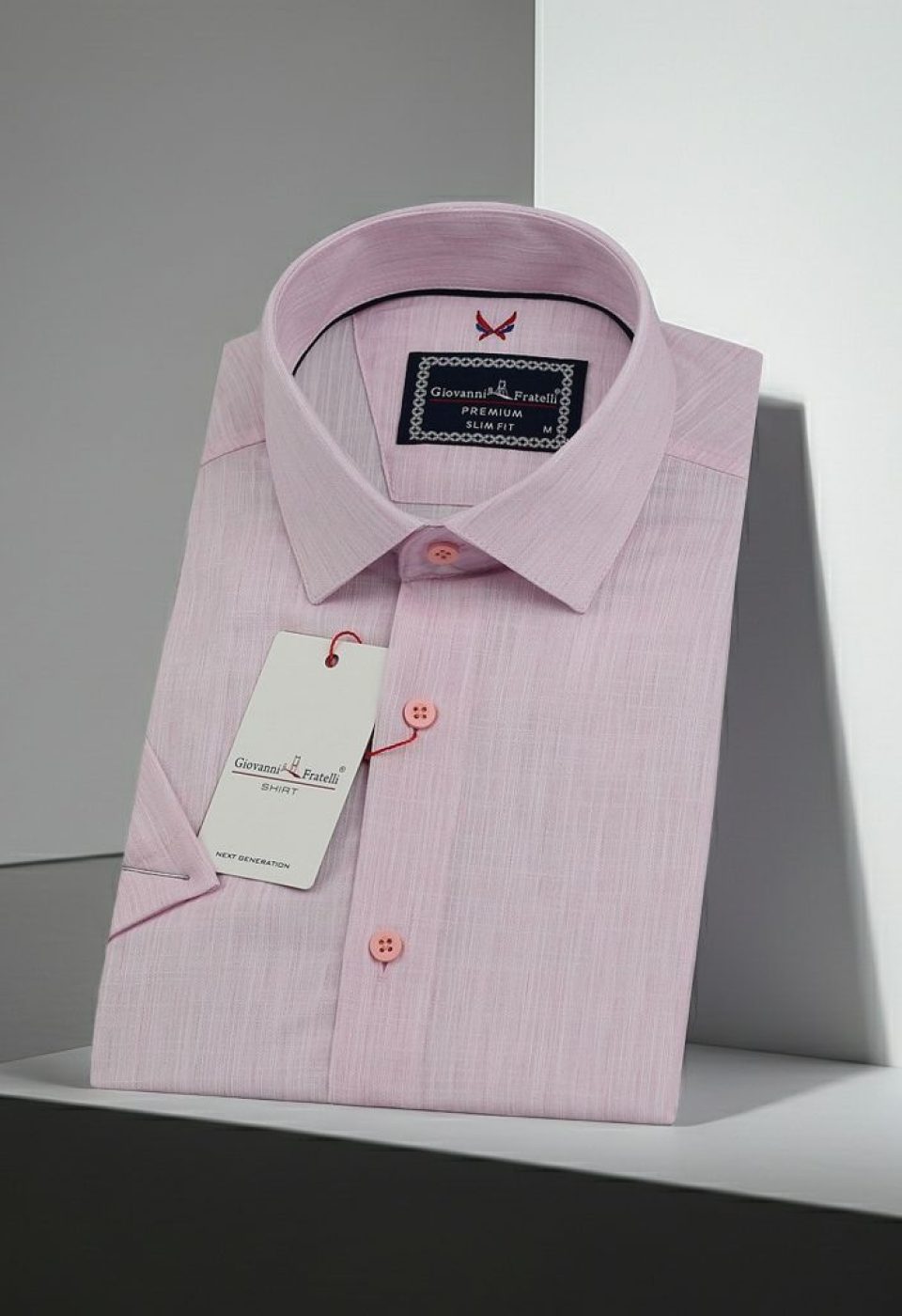 1010 CR K 005 Slim Fit Kısa Kol Desenli Erkek Gömlek 3GMK321010005 - Giovanni Fratelli
