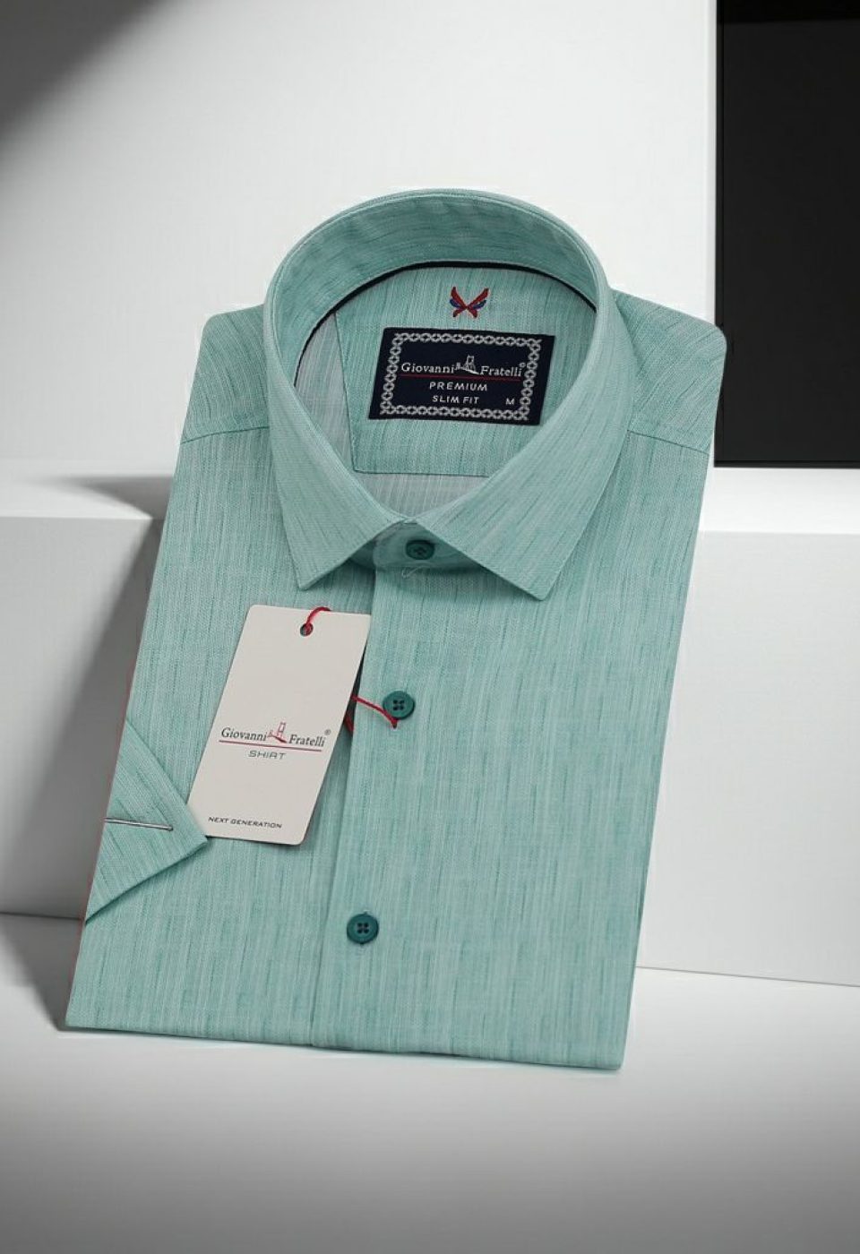 Slim Fit Kısa Kol Desenli Erkek Gömlek 3GMK321010008