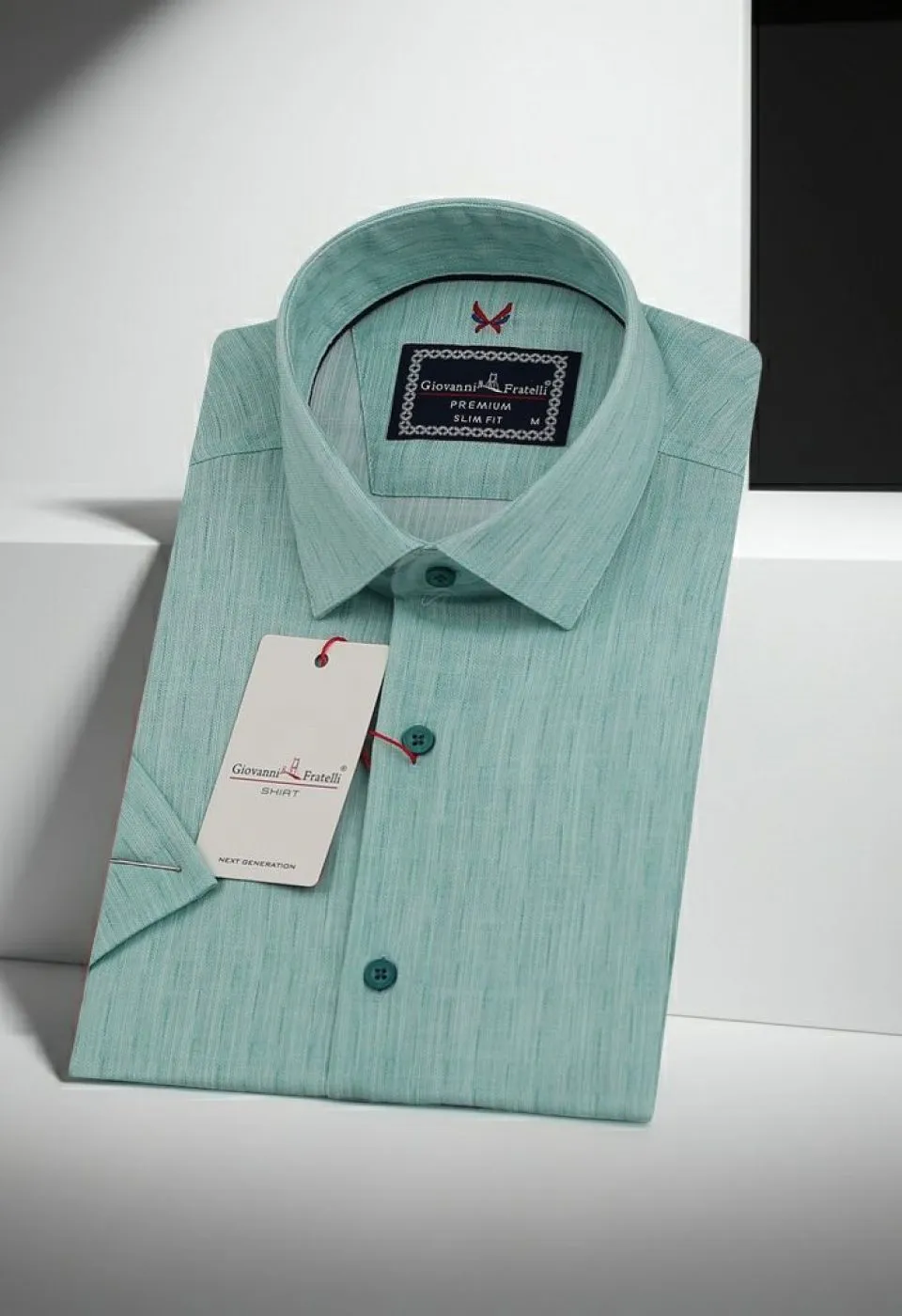 Slim Fit Kısa Kol Desenli Erkek Gömlek 3GMK321010008
