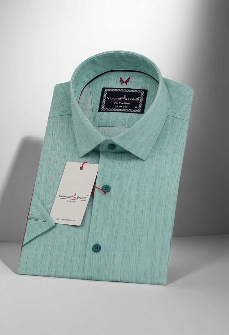 Slim Fit Kısa Kol Desenli Erkek Gömlek 3GMK321010008