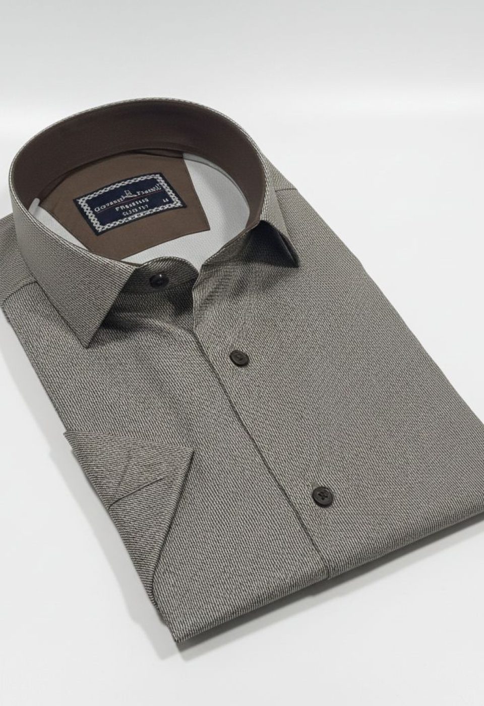 Slim Fit Kısa Kol Dijital Baskılı Desenli Erkek Gömlek 3GMK321011004