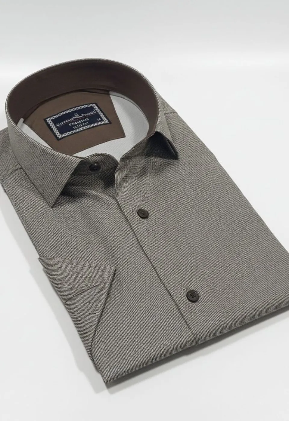 Slim Fit Kısa Kol Dijital Baskılı Desenli Erkek Gömlek 3GMK321011004