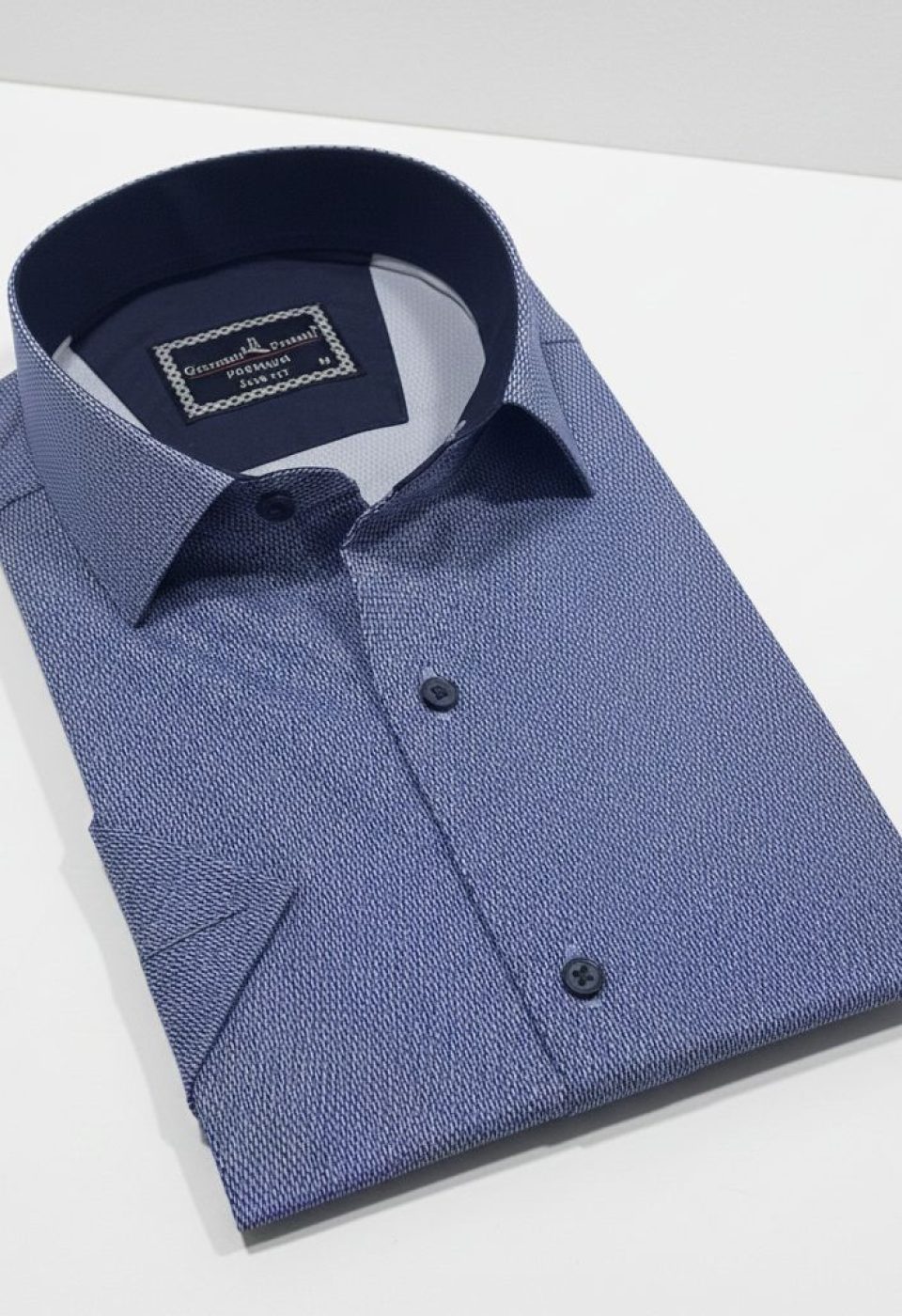 Slim Fit Kısa Kol Dijital Baskılı Desenli Erkek Gömlek 3GMK321011011