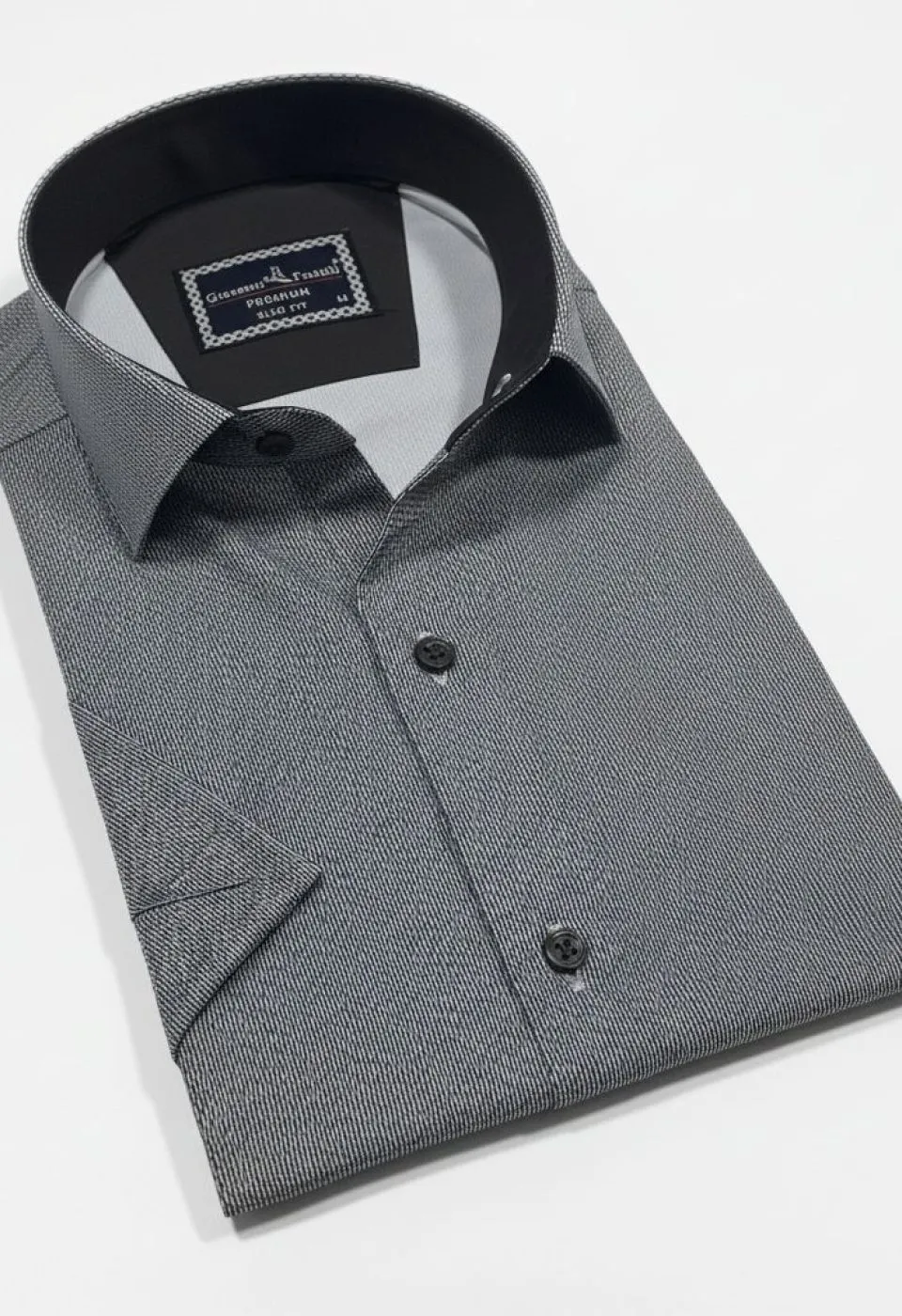 Slim Fit Kısa Kol Dijital Baskılı Desenli Erkek Gömlek 3GMK321011012