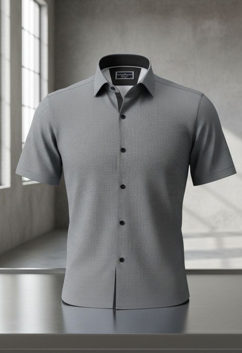 Slim Fit Kısa Kol Dijital Baskılı Desenli Erkek Gömlek 3GMK321011012
